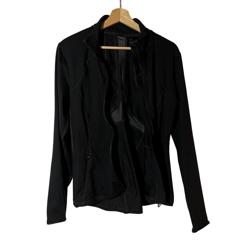 Sketchers full zip black athletic sweater zip pockets women's large mesh back